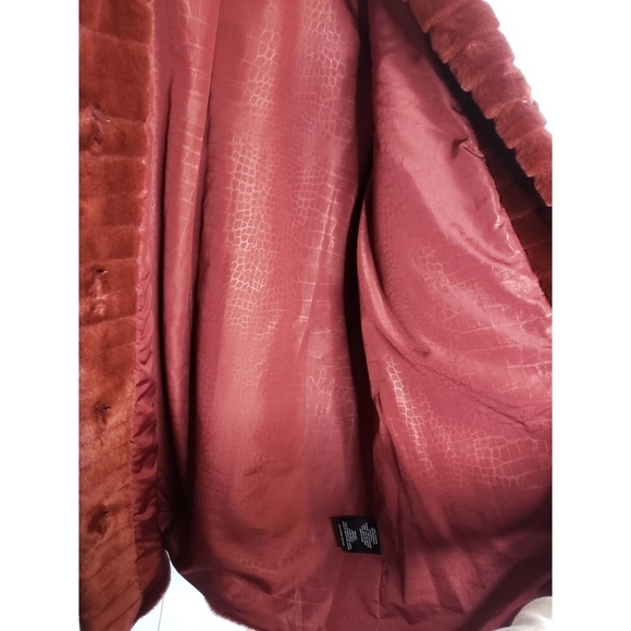 Sam Edelman Burgundy Janet Faux Fur Coat - Picture 7 of 10